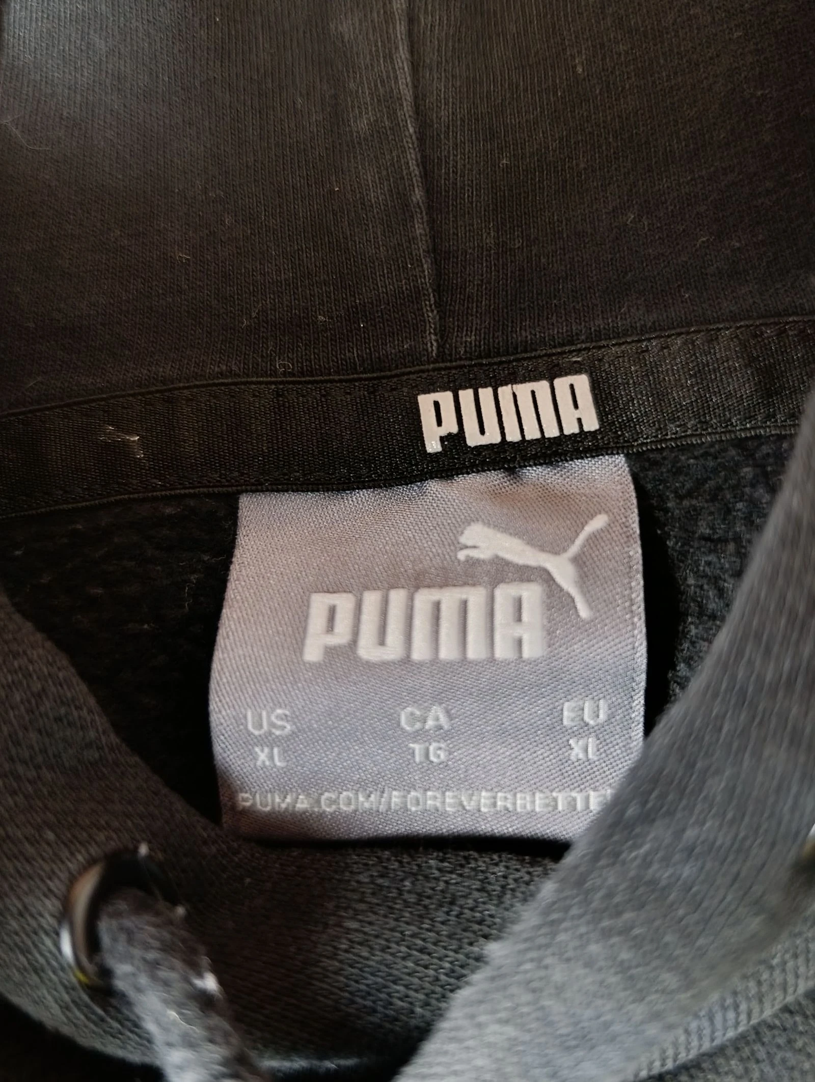 PUMA Black Hoodie Big Logo Sweatshirt Size XL – photo 6